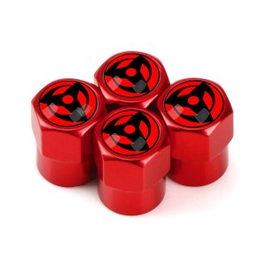 4PCS Car Styling Stainless Steel Universal Auto Wheel Tire Valve Tyre Air Case For Sharingan Eye Japanese Anime Car Accessories