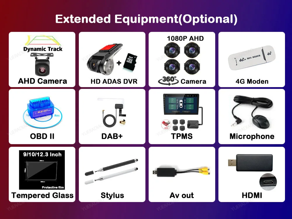 For Android Screen Navigation Accessories Optional Car Multimedia Player