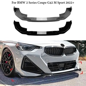 Car Front Bumper Lip Spoiler For BMW 2 Series Coupe G42 M Sport 2022+ Diffuser Splitter Auto Accessories Aftermarket Parts